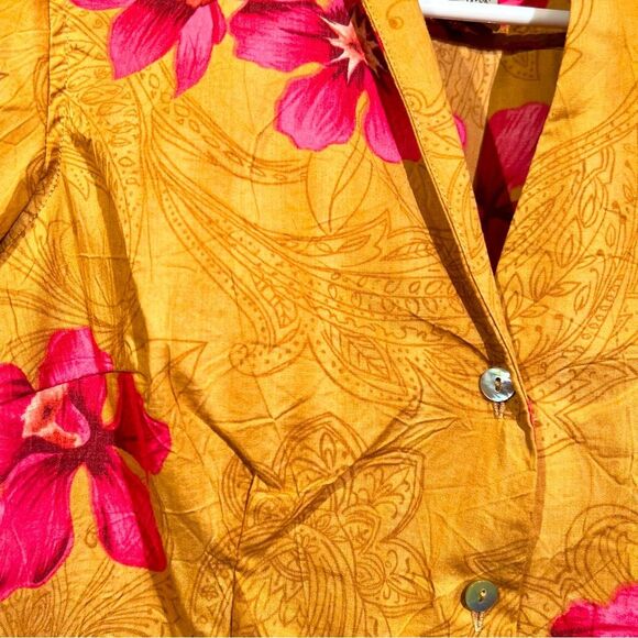 Caribbean Joe tropical print button down shirt 🌺 NWT 🌺 small - Picture 2 of 6